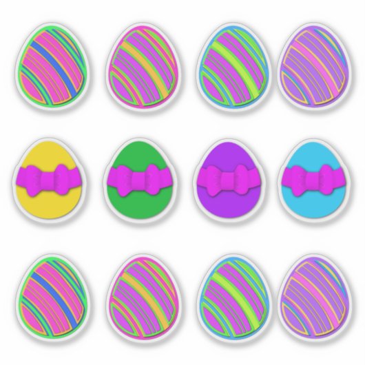 Spring Decorated Easter Egg Stickers Aufkleber (Vorderseite)