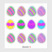 Spring Decorated Easter Egg Stickers Aufkleber (Blatt)