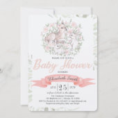 Spring Deer Bunny Baby Dusche Einladung (Vorderseite)