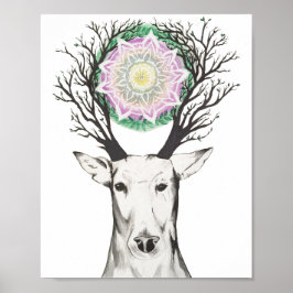 Spring Deer Mandala 8x10 Print Poster