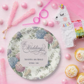 Spring Delicate Hydrangea Flowers Wedding Pappteller (Party)