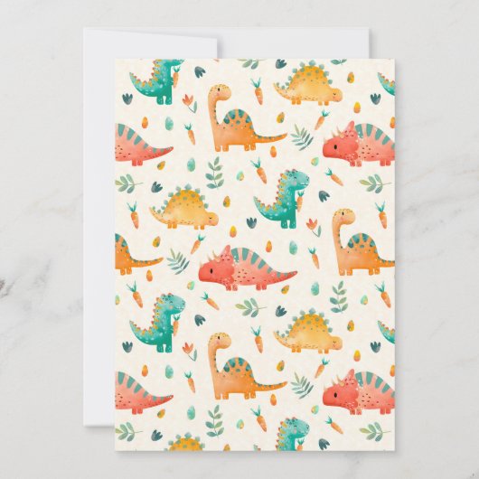 Spring Dinosaurier Einladung (Rückseite)