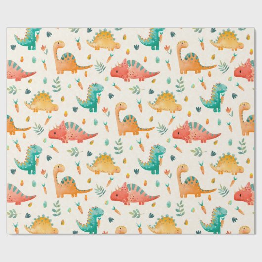 Spring Dinosaurier Geschenkpapier (Flach)