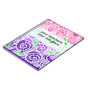 Spring Doodle Blätter und Wirble Muscheln Notizblock
