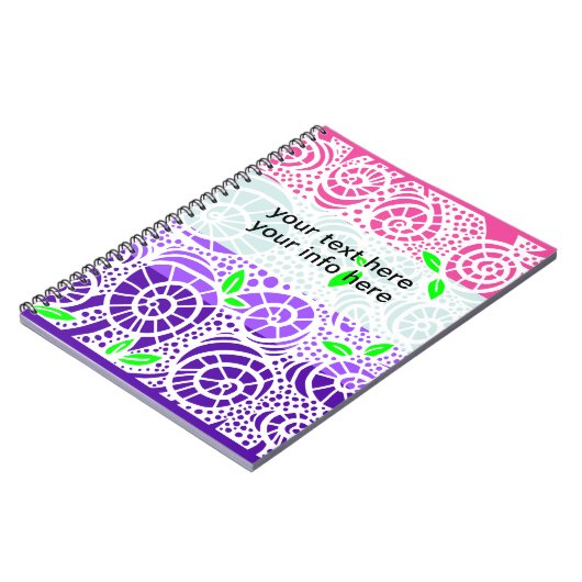 Spring Doodle Blätter und Wirble Muscheln Notizblock (Linke Seite)