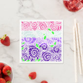 Spring Doodle Blätter und Wirble Muscheln Serviette (Beispiel)