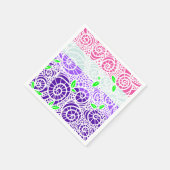 Spring Doodle Blätter und Wirble Muscheln Serviette (Ecke)