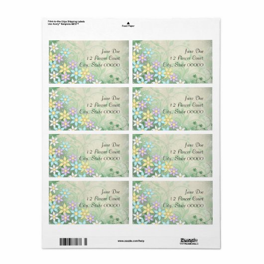 Spring Dream Floral Blume Address Labels (Vorne)