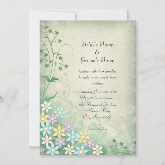Spring Dream Pastel Blume Hochzeit Einladung (Vorderseite)