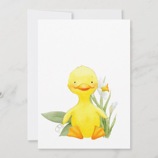 Spring Duckling Splish Splash Baby Dusche Einladung (Rückseite)