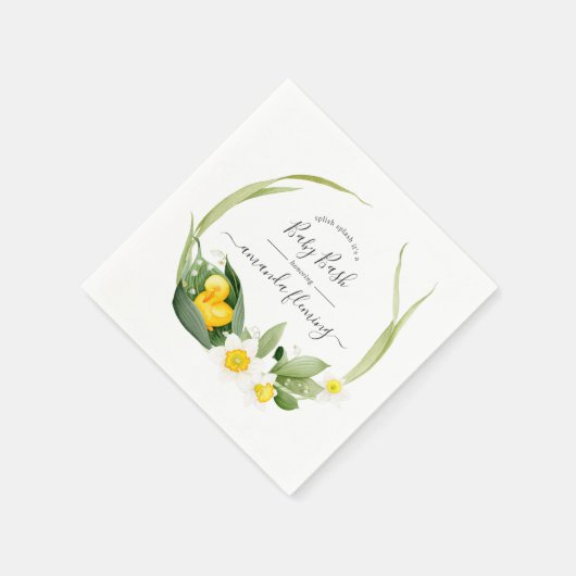 Spring Duckling Splish Splash Baby Dusche Serviette (Ecke)