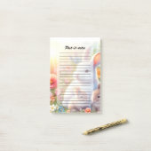 Spring Easter Bunny Family Floral Garden Post-it Klebezettel (Auf Schreibtisch)