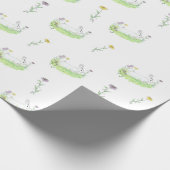 Spring Easter Bunny Meadow Watercolor Art Pattern Geschenkpapier (Ecke)