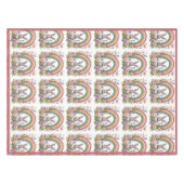 Spring Easter Bunny Rainbow Art Wildflowers Meadow Tischdecke (Vorderseite (Horizontal))
