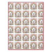 Spring Easter Bunny Rainbow Art Wildflowers Meadow Tischdecke (Vorderseite)