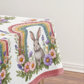 Spring Easter Bunny Rainbow Art Wildflowers Meadow Tischdecke (Beispiel)