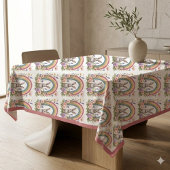 Spring Easter Bunny Rainbow Art Wildflowers Meadow Tischdecke