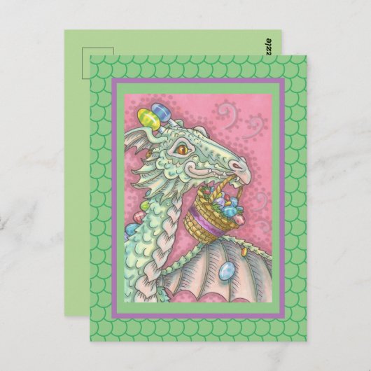 SPRING EASTER DRAGON EGG DROP, FANTASY POSTCARD POSTKARTE (Vorne/Hinten)