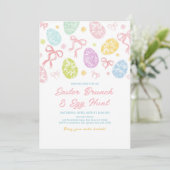 Spring Easter Invitation, Hand-Drawn Bunny Einladung (Stehend Vorderseite)