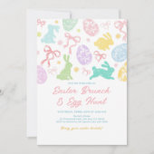 Spring Easter Invitation, Hand-Drawn Bunny Einladung (Vorderseite)