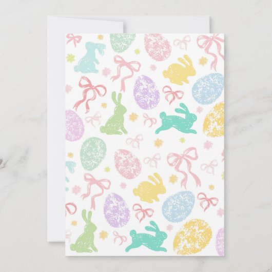 Spring Easter Invitation, Hand-Drawn Bunny Einladung (Rückseite)