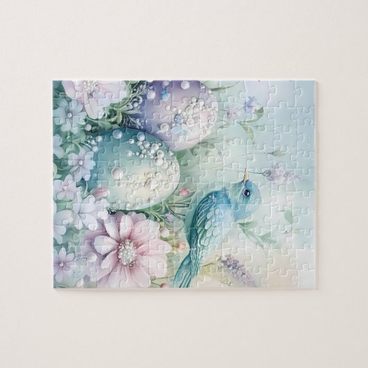 Spring Eggs Bird Garden Puzzle (Horizontal)