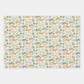 Spring Elegance Champagne & Green Bunny Set 3 Geschenkpapier Set (Vorderseite 2)