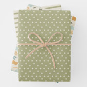 Spring Elegance Champagne & Green Bunny Set 3 Geschenkpapier Set (Beispiel)