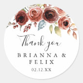 Spring Elegant Floral Vielen Dank Gastgeschenk Hoc Runder Aufkleber (Vorderseite)