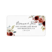Spring Elegant Floral Wedding RSVP Address Label Adressaufkleber (Vorne)
