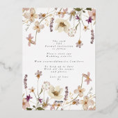 Spring Elegante Wildblume Boho Foto Save the Date Folieneinladung (Rückseite)