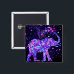 Spring Elephant Button<br><div class="desc">Modern Spring Floral Elephant Buttons Gifts Accessories - by MIGNED Painting - Customizable / Transferable</div>