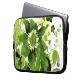 Spring Emerald Green Floral Laptopschutzhülle (Vorderseite Links)