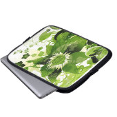Spring Emerald Green Floral Laptopschutzhülle (Vorne Knopf)