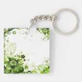 Spring Emerald Green Floral Schlüsselanhänger (Rückseite)