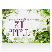 Spring Emerald Green Floral Wedding Tischnummer (Innenansicht Horizontal (Oben))