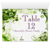 Spring Emerald Green Floral Wedding Tischnummer (Innenansicht Horizontal (Unten))