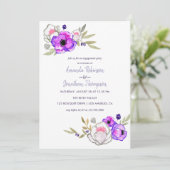 Spring Engagement Party Aquarellblumen Einladung (Stehend Vorderseite)