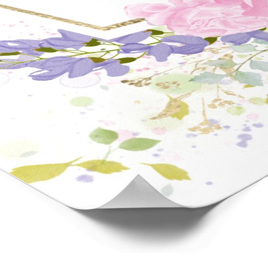 Spring Engagement Party Begrüßung Sign Wildblume Poster (Ecke)