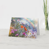 Spring Equinox Greetings with Flowers Karte (Vorderseite)