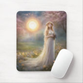 Spring Equinox Meadow Maiden Gown Fantasy Mousepad (Mit Mouse)