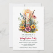 Spring Equinox Party Wildflowers & Candle Sabbat Einladung (Vorderseite)
