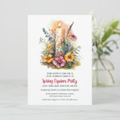 Spring Equinox Party Wildflowers & Candle Sabbat Einladung (Stehend Vorderseite)