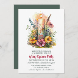 Spring Equinox Party Wildflowers & Candle Sabbat Einladung