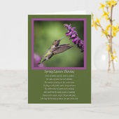 Spring Equinox Segen Gedicht Hummingbird Karte (Gelbe Blume)