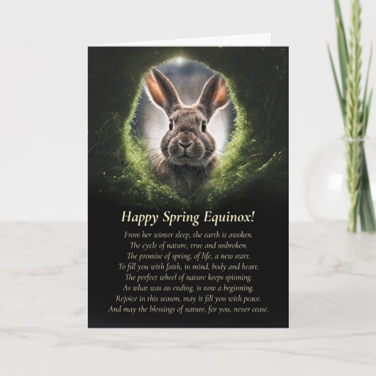 Spring Equinox with Bunny Rabbit Through Hole Karte (Vorderseite)