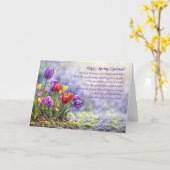 Spring Equinox with Pretty Colorful Tulips Poem Karte (Gelbe Blume)