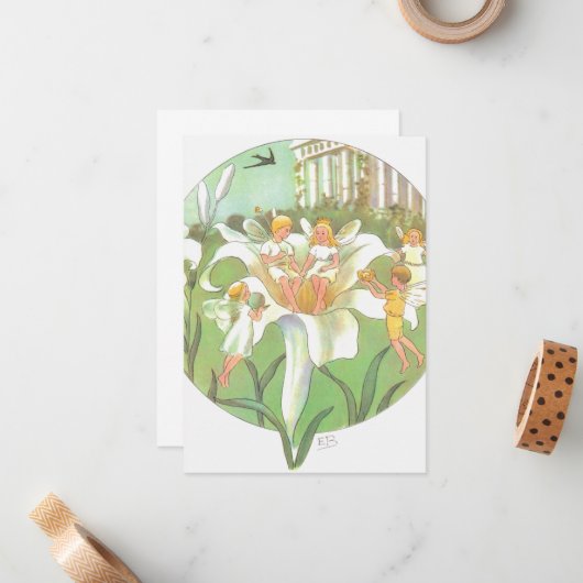 Spring Fairy Blume Party Mitteilungskarte (Vorderseite/Rückseite Beispiel)