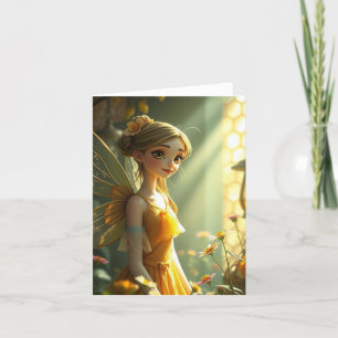 Spring Fairy Portrait Card Feiertagskarte