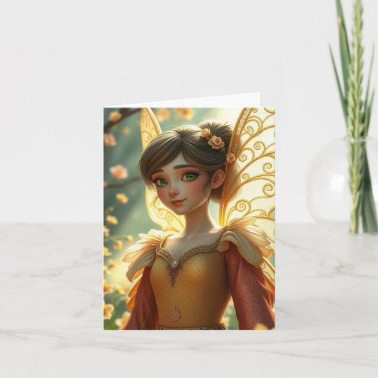 Spring Fairy Portrait Card Feiertagskarte (Vorderseite)